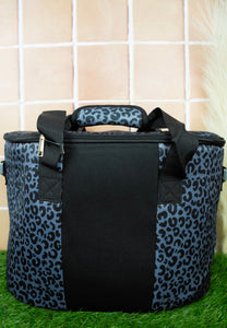 Black Leopard Cooler Tote With Lid