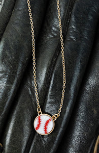 Druzy Baseball Necklace