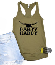 Load image into Gallery viewer, Party Hardy Steer Skull Country Music Concert Women&#39;s Tank Top
