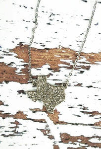 Crystal Silvertone Petite Texas Necklace