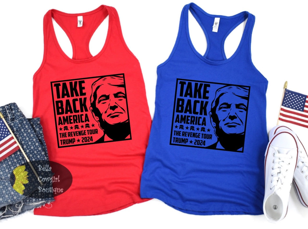 Take Back America The revenge Tour Patriotic Trump 2024 Women's Tank Top