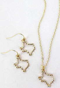 Goldtone Texas Choker Necklace & Earrings Set