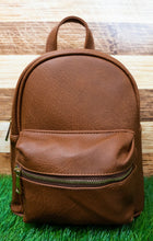 Load image into Gallery viewer, Brown Faux Leather Small Backpack
