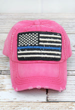 Load image into Gallery viewer, Hot Pink Back The Blue Support Law Enforcement Distressed Hat
