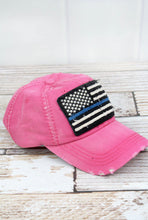 Load image into Gallery viewer, Hot Pink Back The Blue Support Law Enforcement Distressed Hat
