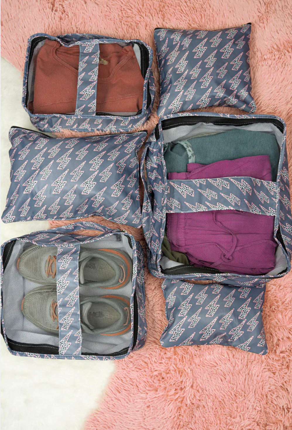 Leopard Lightning 6 Piece Travel Packing Luggage Set