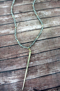 Spear Beaded Pendant Necklace