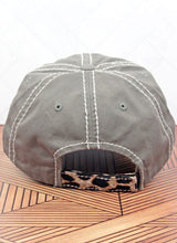 Load image into Gallery viewer, Leopard Gameday Steel Grey Distressed Hat
