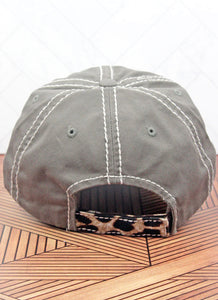 Leopard Gameday Steel Grey Distressed Hat