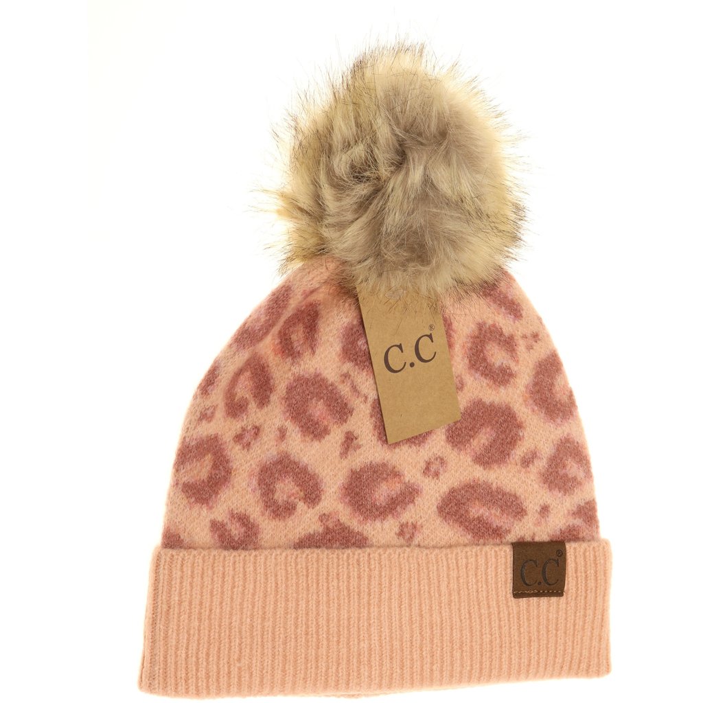 Leopard Fur CC Beanie Pom Blush – Bella Cowgirl Boutique