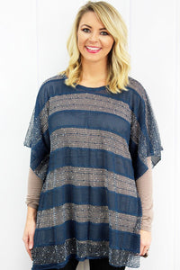 Caught Up In The Moment Tunic- Navy