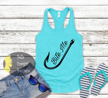 Load image into Gallery viewer, Fishing Tank Top - Bite Me - Fishing Hook Tank Top
