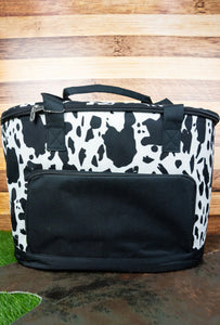 Cow Print Western Cooler Tote With Lid