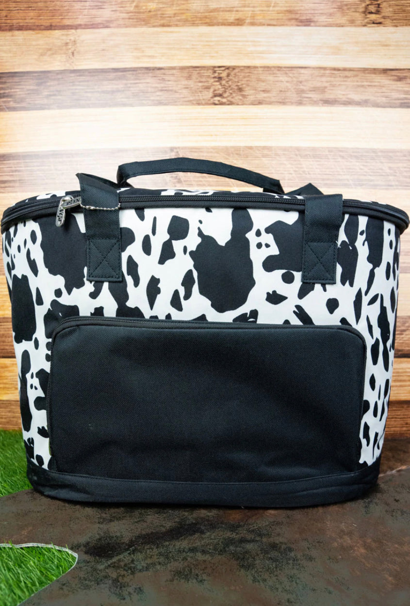 Cow Print Western Cooler Tote With Lid