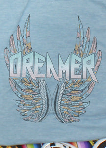Vintage Dreamer Angel Wings Women's T-Shirt - Stonewash Denim