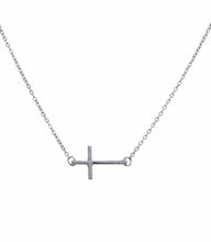 Load image into Gallery viewer, Sideways Cross Faith Necklace
