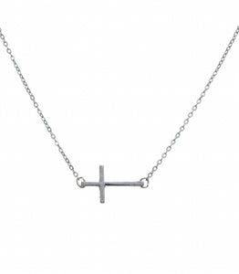 Sideways Cross Faith Necklace