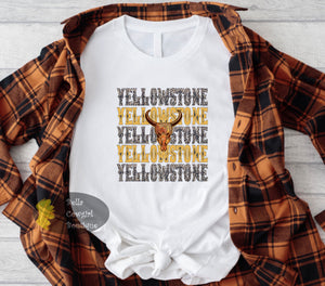 Leopard Steer Skull Yellowstone Western T-Shirt