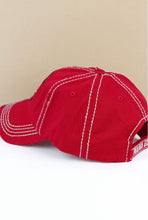 Load image into Gallery viewer, Mama Elf Red Plaid Christmas Distressed Hat - Red
