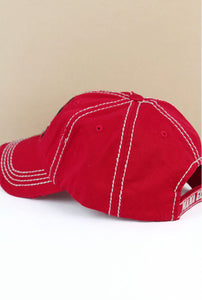 Mama Elf Red Plaid Christmas Distressed Hat - Red