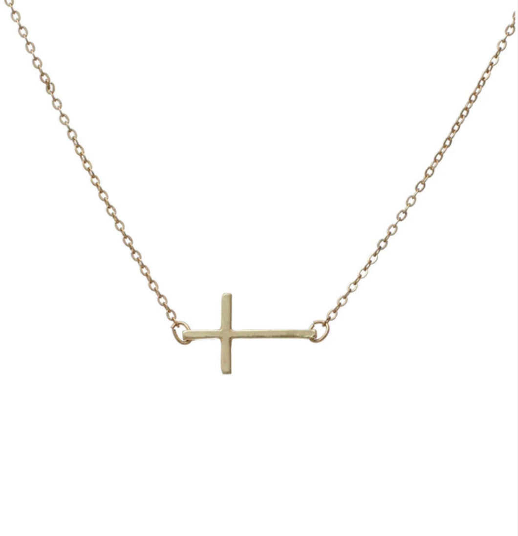 Sideways Cross Faith Necklace