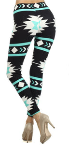 Leggings Depot High Waist Aztec Print Leggings - One Size 