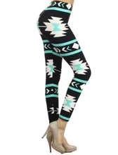 Load image into Gallery viewer, Leggings Depot High Waist Aztec Print Leggings - One Size 
