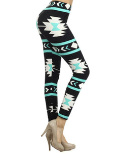 Leggings Depot High Waist Aztec Print Leggings - One Size 