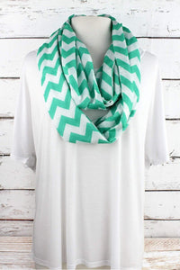 Mint Chevron Infinity Scarf