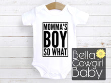 Load image into Gallery viewer, Momma&#39;s Boy Baby Onesie
