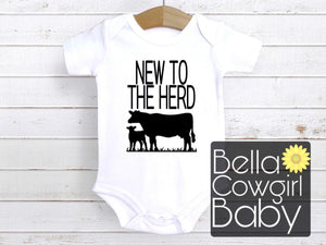 New To The Herd Farmhouse Baby Onesie