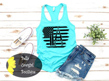 Load image into Gallery viewer, Second Amendment Bullet Flag Racerback Tank Top
