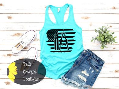 Second Amendment Bullet Flag Racerback Tank Top