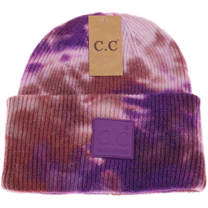 Tie Dye CC Beanie with Rubber Patch- Iris/Wild Ginger