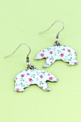 Vintage Roses Bear Earrings