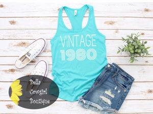 Vintage Year Personalized Birthday Racerback Tank Top