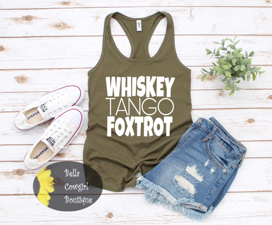 Whiskey Tango Foxtrot Army Military Tank Top